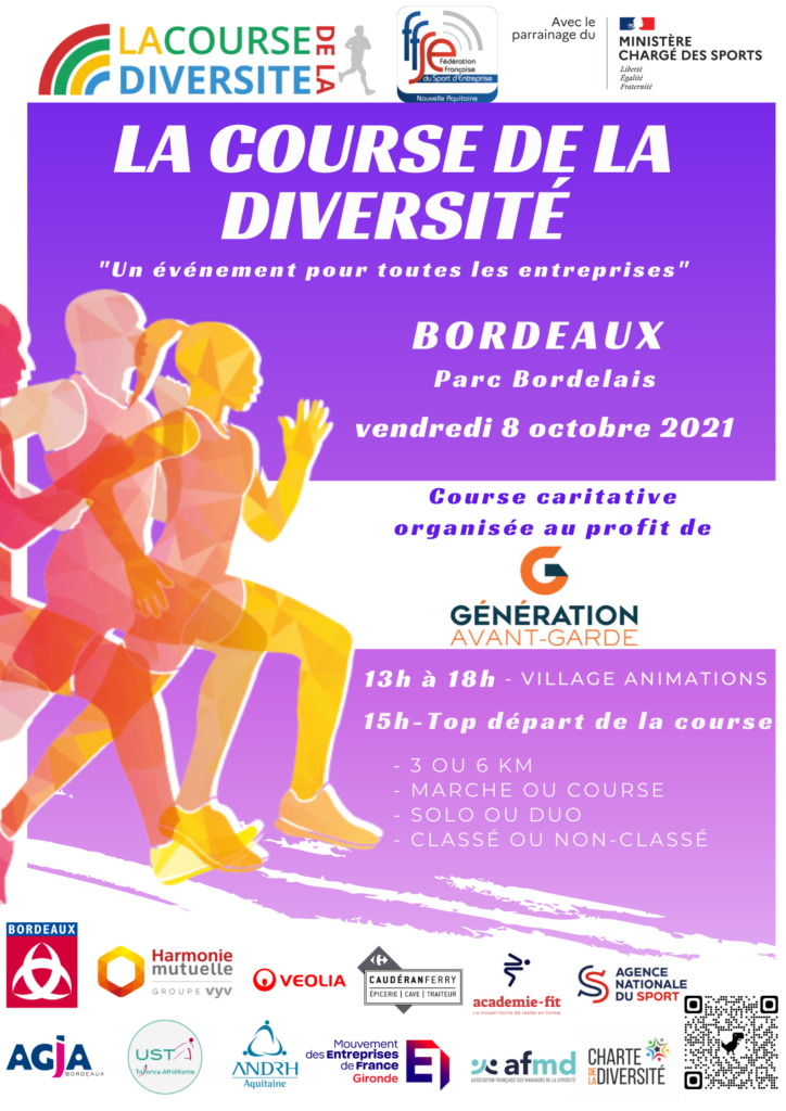 AFFICHE Course de la diversité BORDEAUX