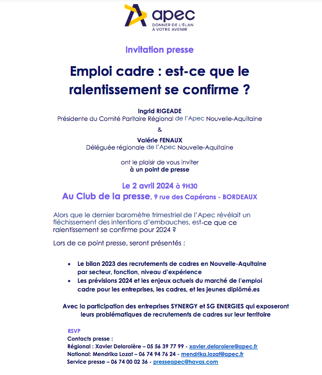 Point presse APEC - 2 avril