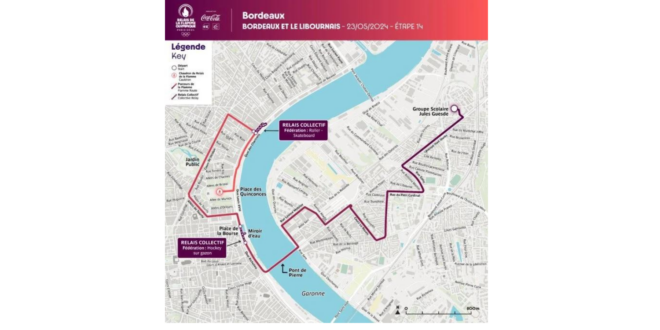 Parcours flamme olympique Bordeaux 2024
