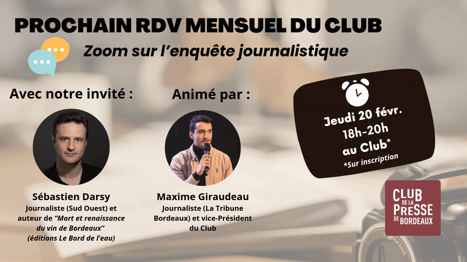 Apero mensuel du Club - Sebastien Drasy - visuel